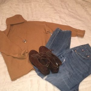 Cozy mustard yellow oversized turtleneck